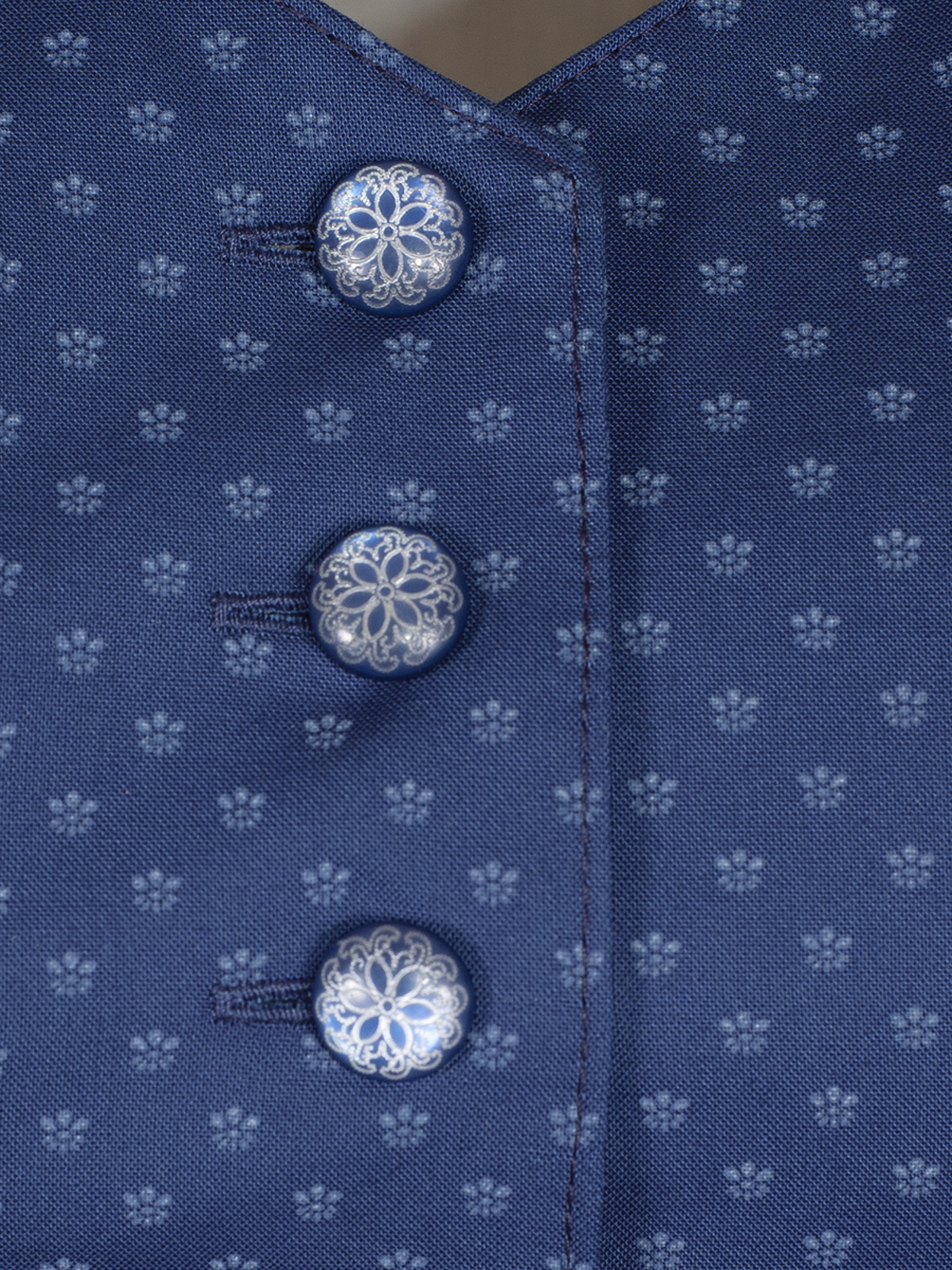 Hiebaum Trägerkleid blau, weiß geblümt, Bindegürtel #4