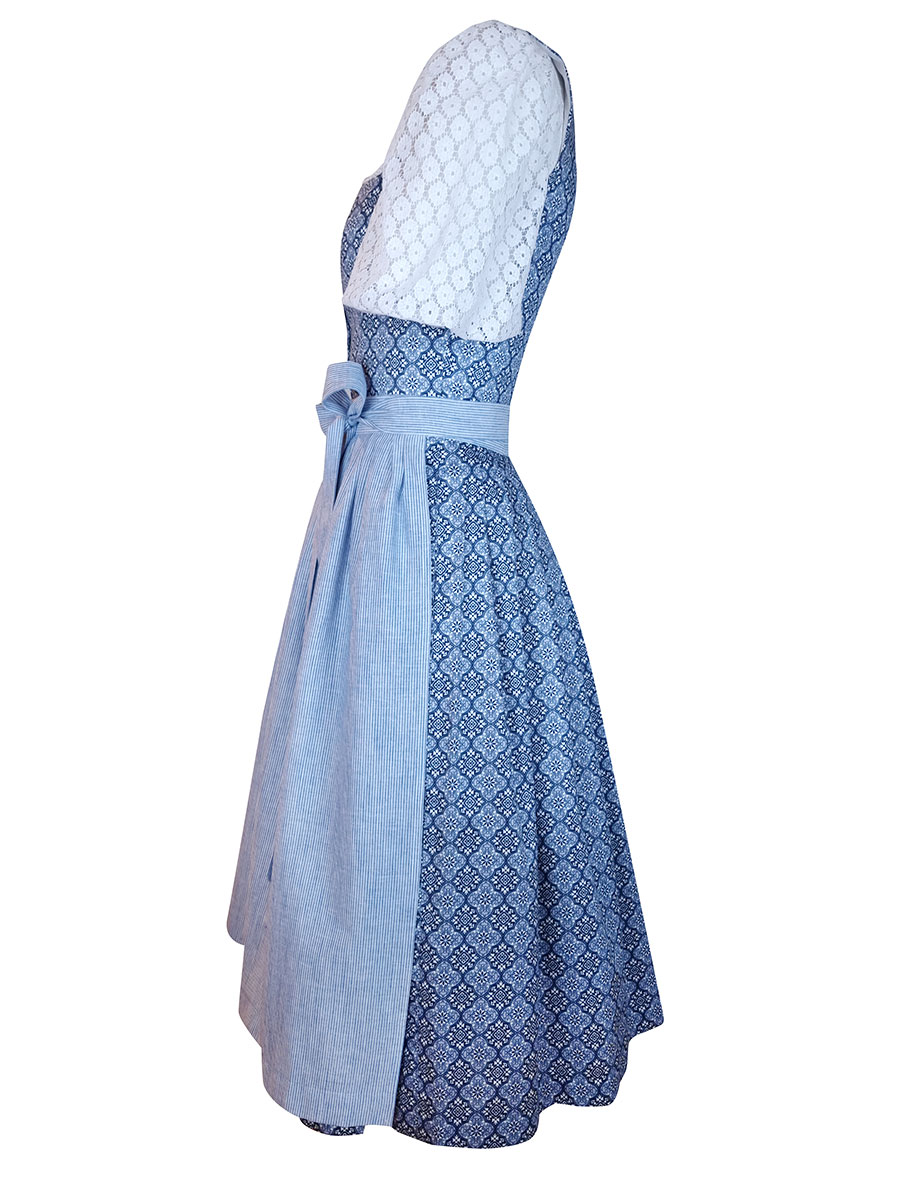 Berwin & Wolff Dirndl, blau, gemustert, 80lg #2