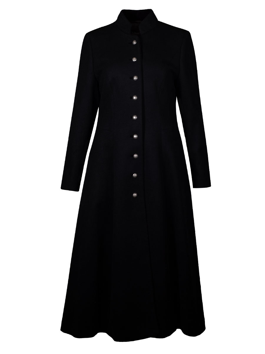 Kaiseralm Lodenmantel Mimmi, schwarz mit Samtpaspol #1