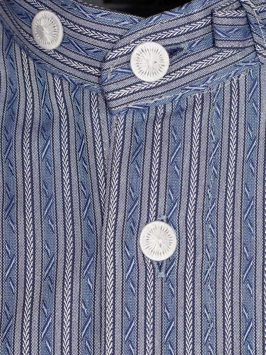Arzberger Herrenhemd, marine, gestreift, Stehkragen, Pfoad, Slim #2