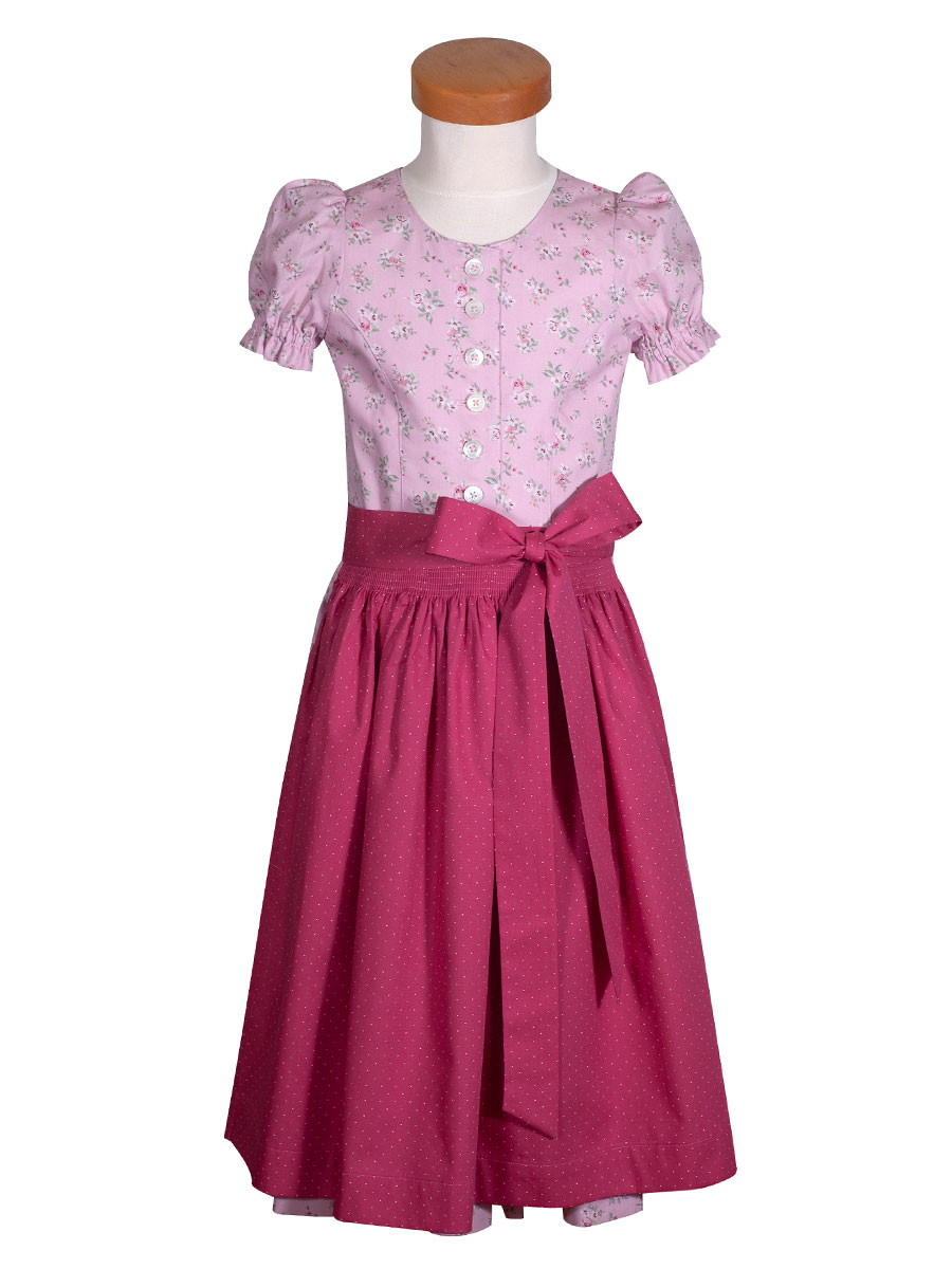 Hammerschmid Almsee Kinder-Dirndl, rosa, geblümt, pinke Schürze #1