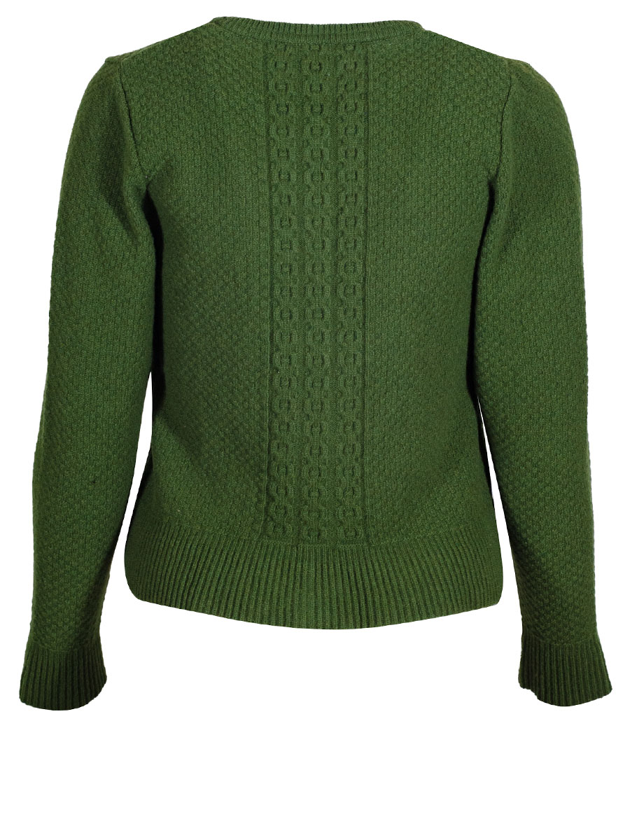Huber Strickjacke Juli, grün, Rüschen, Volantstil #2