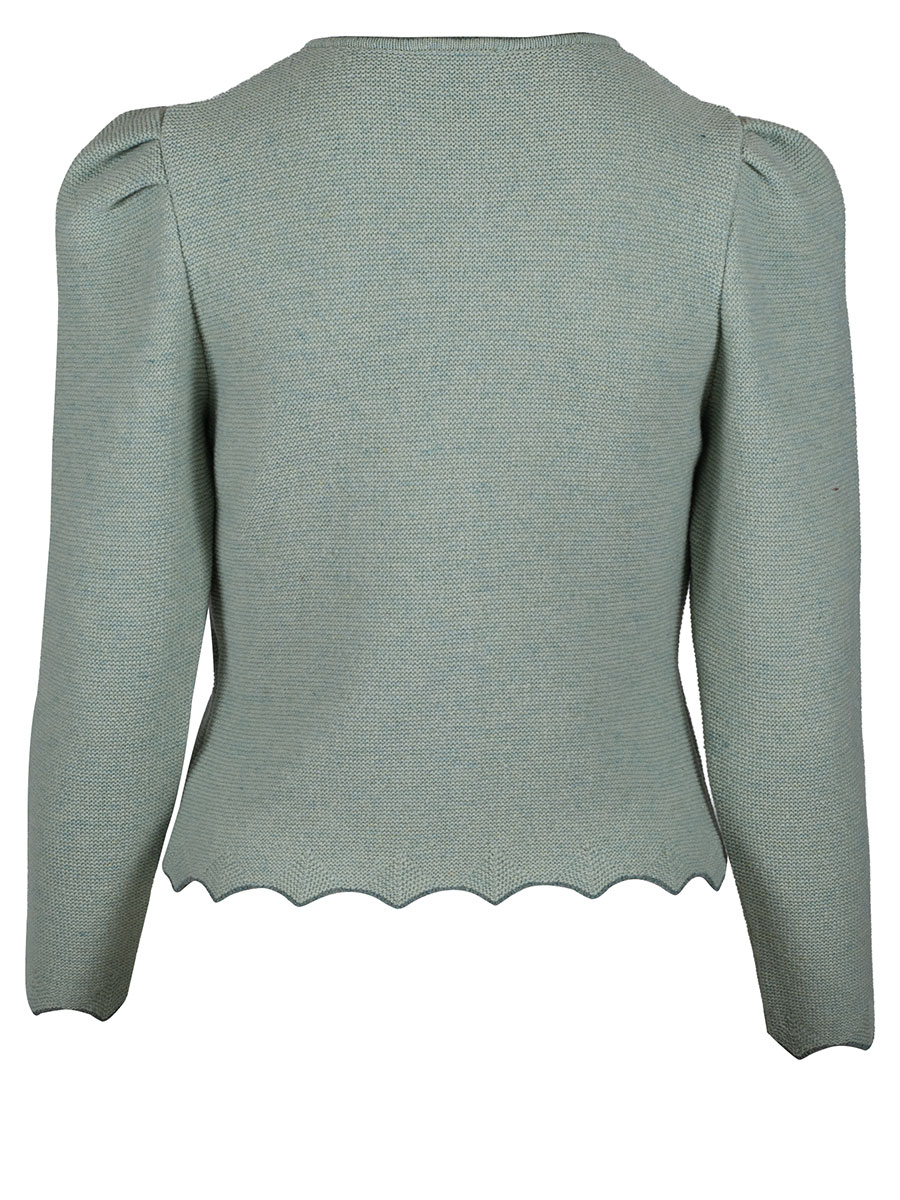 Huber Strickjacke, mint, Einfassung in grün, Zackenbund #3