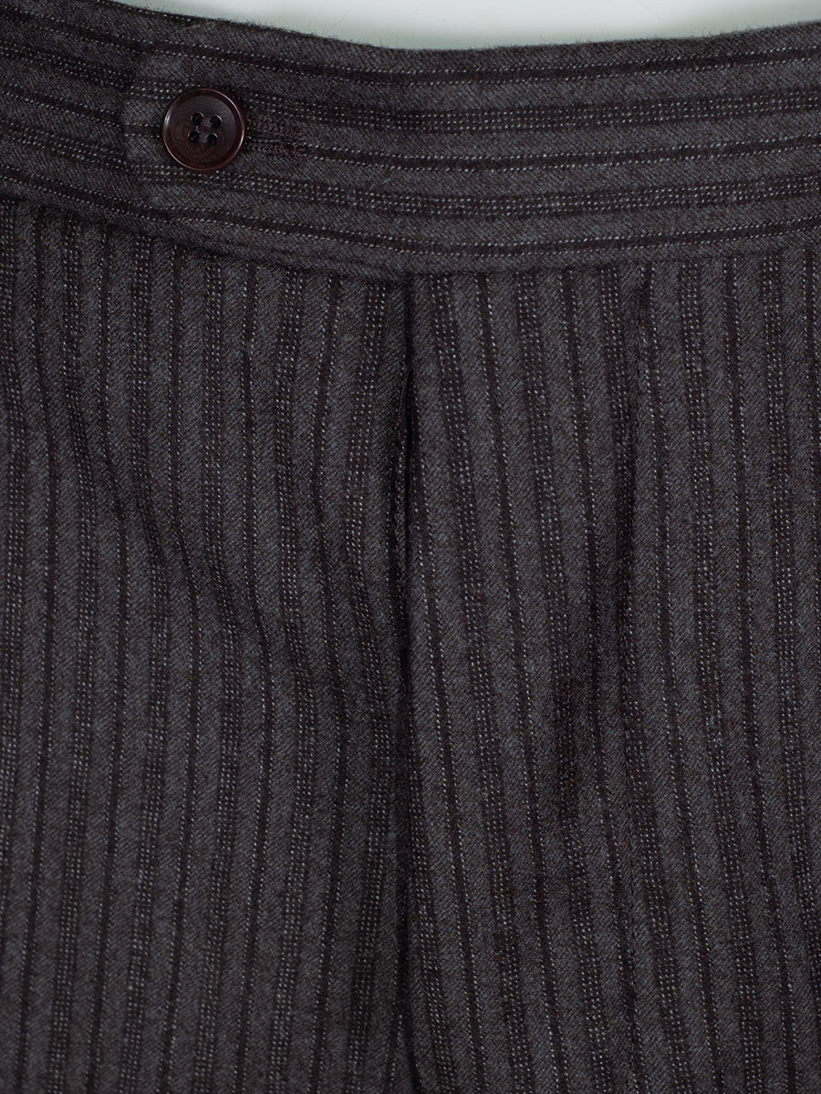 Viererspitz Stresemannhose Jakob, grau-braun, seitlich grünes Paspol #7