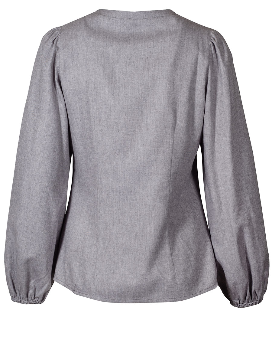 Berwin & Wolff Flanellbluse mittelgrau, weite Arme #3