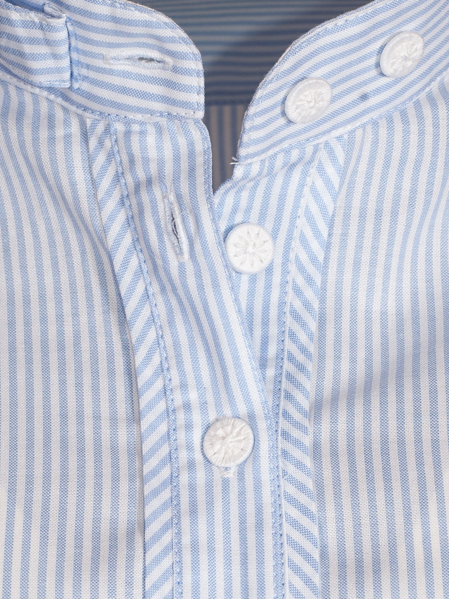 Wallmann Damenbluse, hellblau gestreift, Pfoad, Langarm, Stehkragen #4