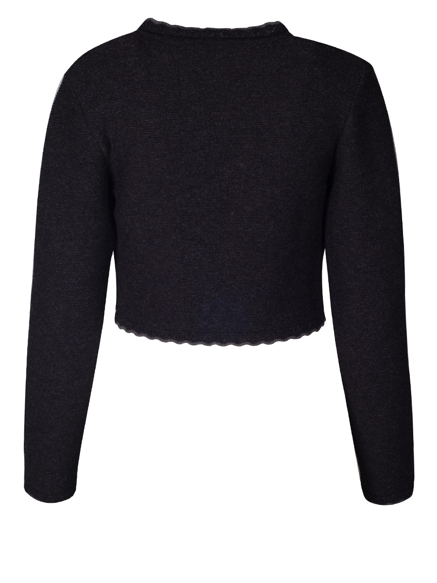 Huber Strick-Bolero Olga, anthrazit, steingraue Einfassung #4