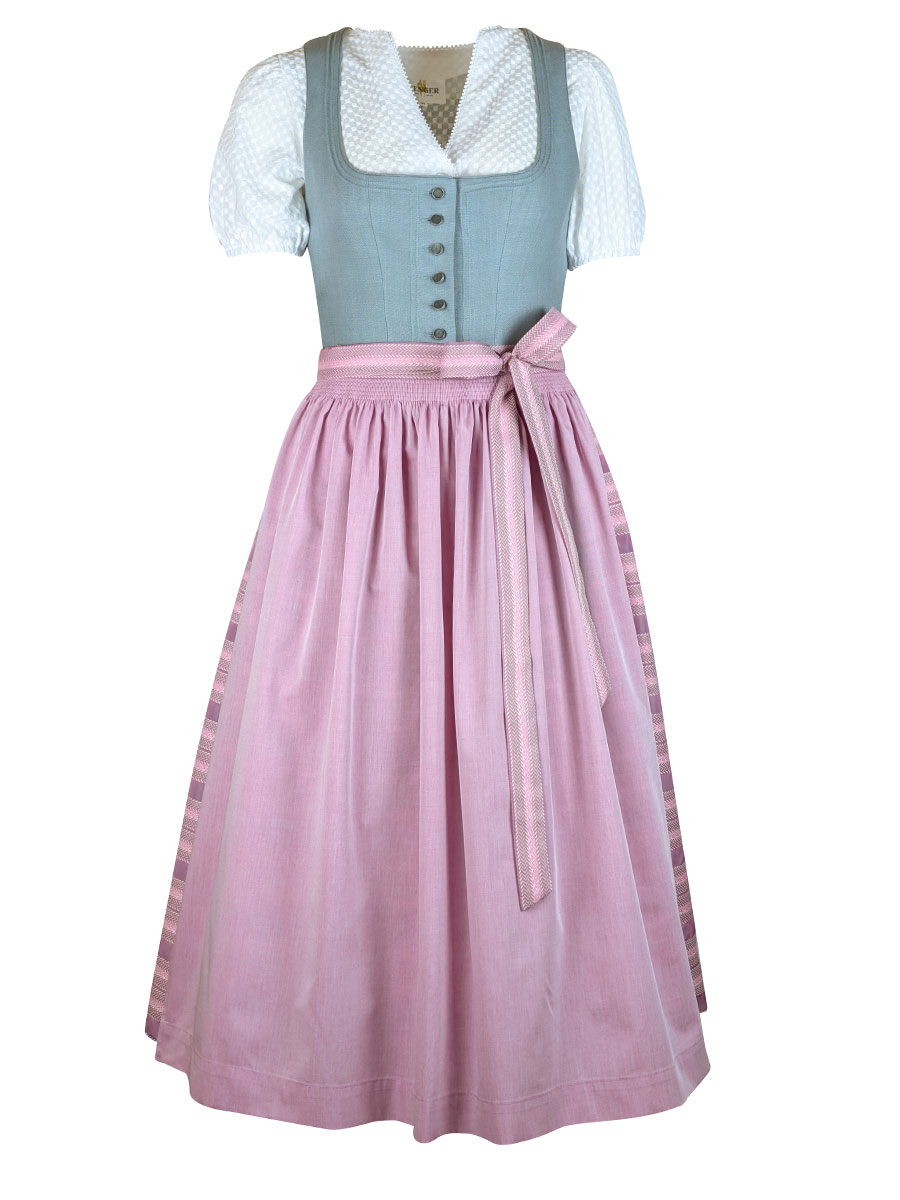 hausg'macht Leinendirndl Pillersee, salbei-rose, 80lg #1