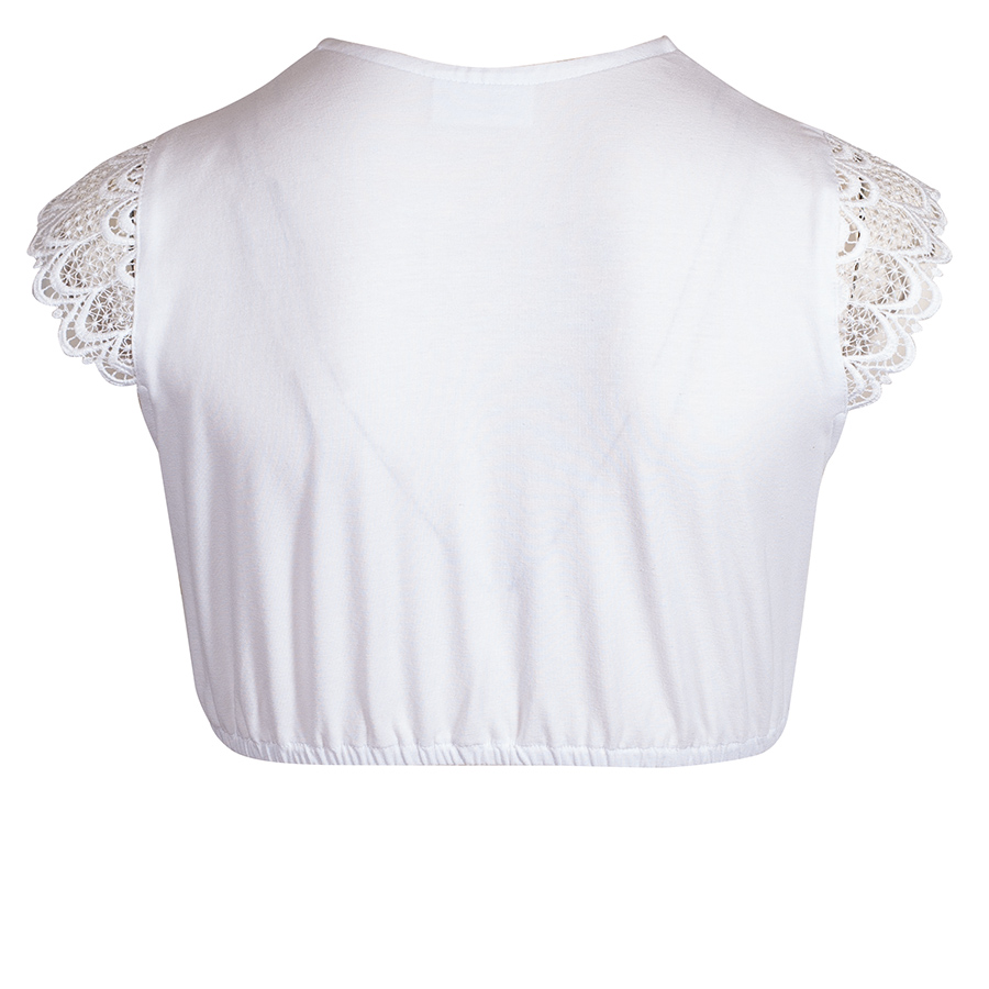 Waldorff Dirndlbluse Zoe, weiß, V-Ausschnitt, Spitze, Flügelärmel #2