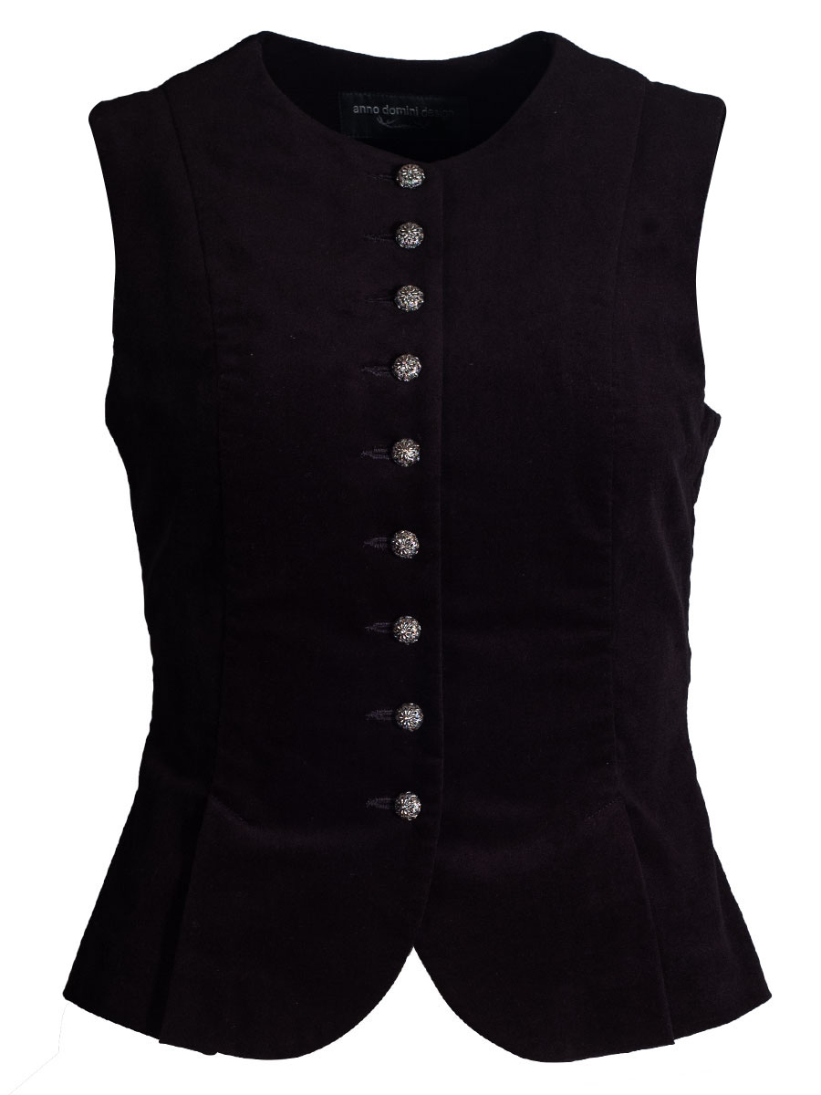 Anno Domini Design Stretchweste Irena, schwarz, Samt #1