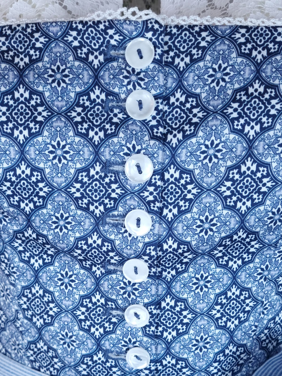 Berwin & Wolff Dirndl, blau, gemustert, 80lg #4