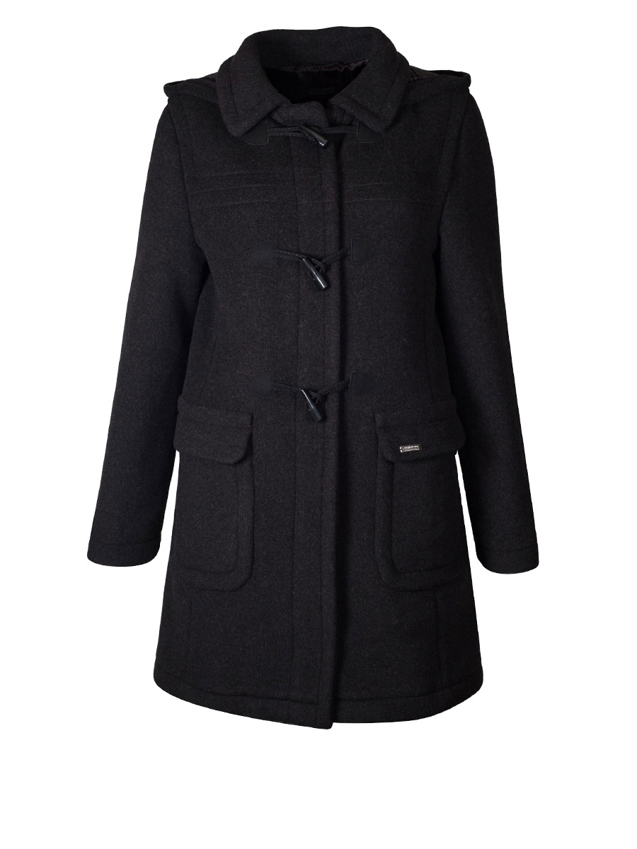 Bauer Damenmantel Dufflecoat, anthrazit, Kapuze #1