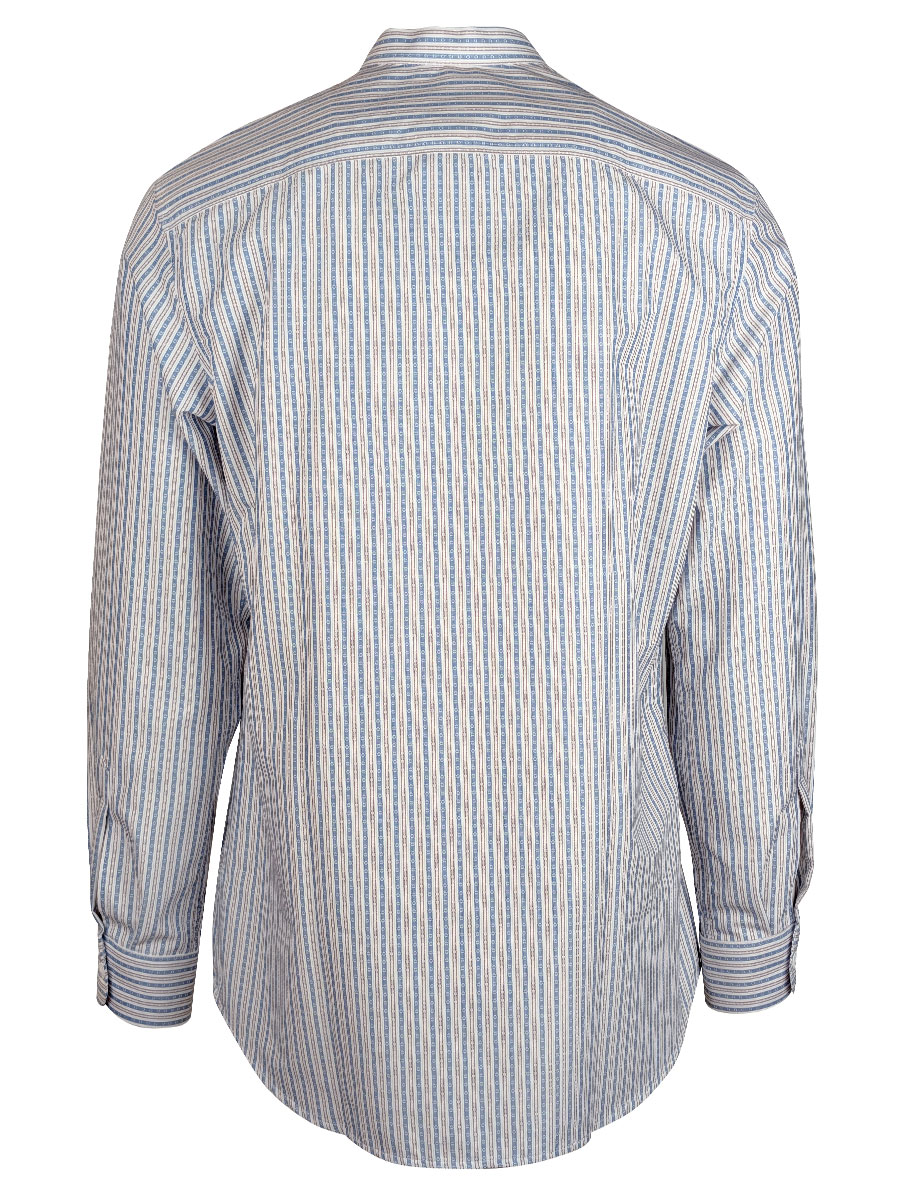 Arzberger Herrenhemd, blau-rot gestreift, Stehkragen, Pfoad, Slim line #3