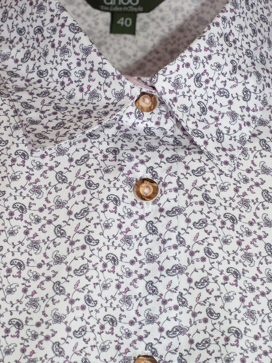 Arido Damenbluse, weiß, All-Over Print, grün-rose #4