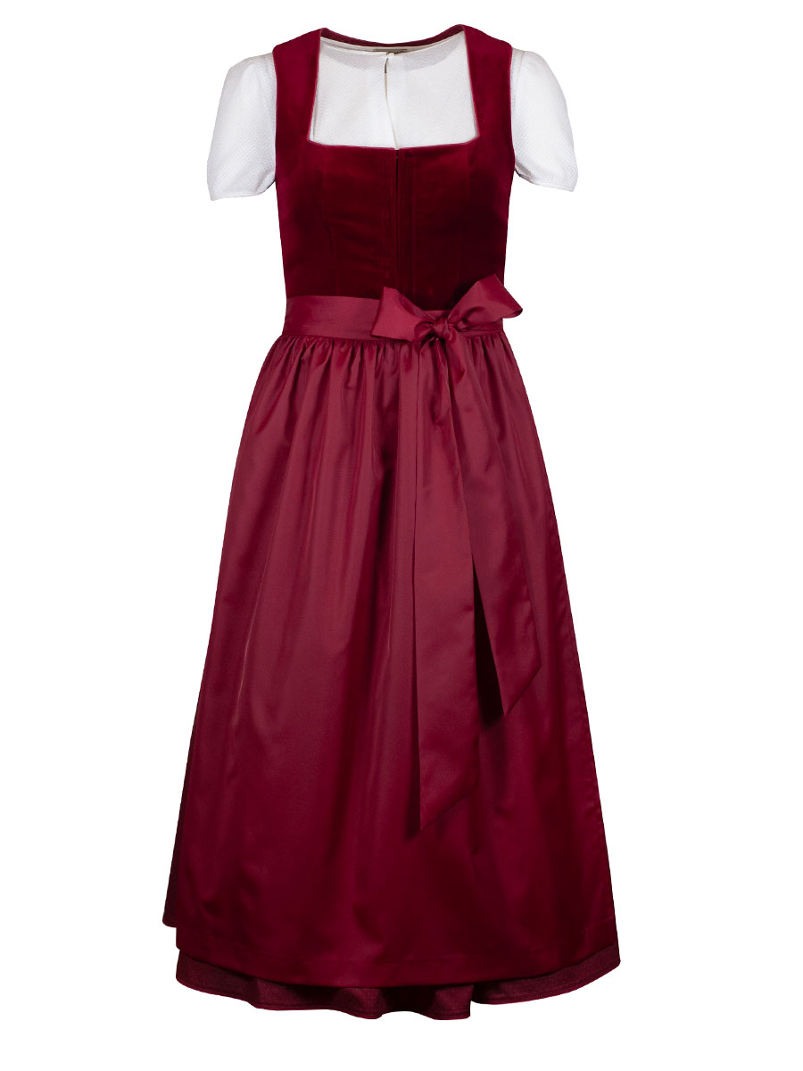 KINGA MATHE Dirndl Alice, Samt, rot, festlich #1