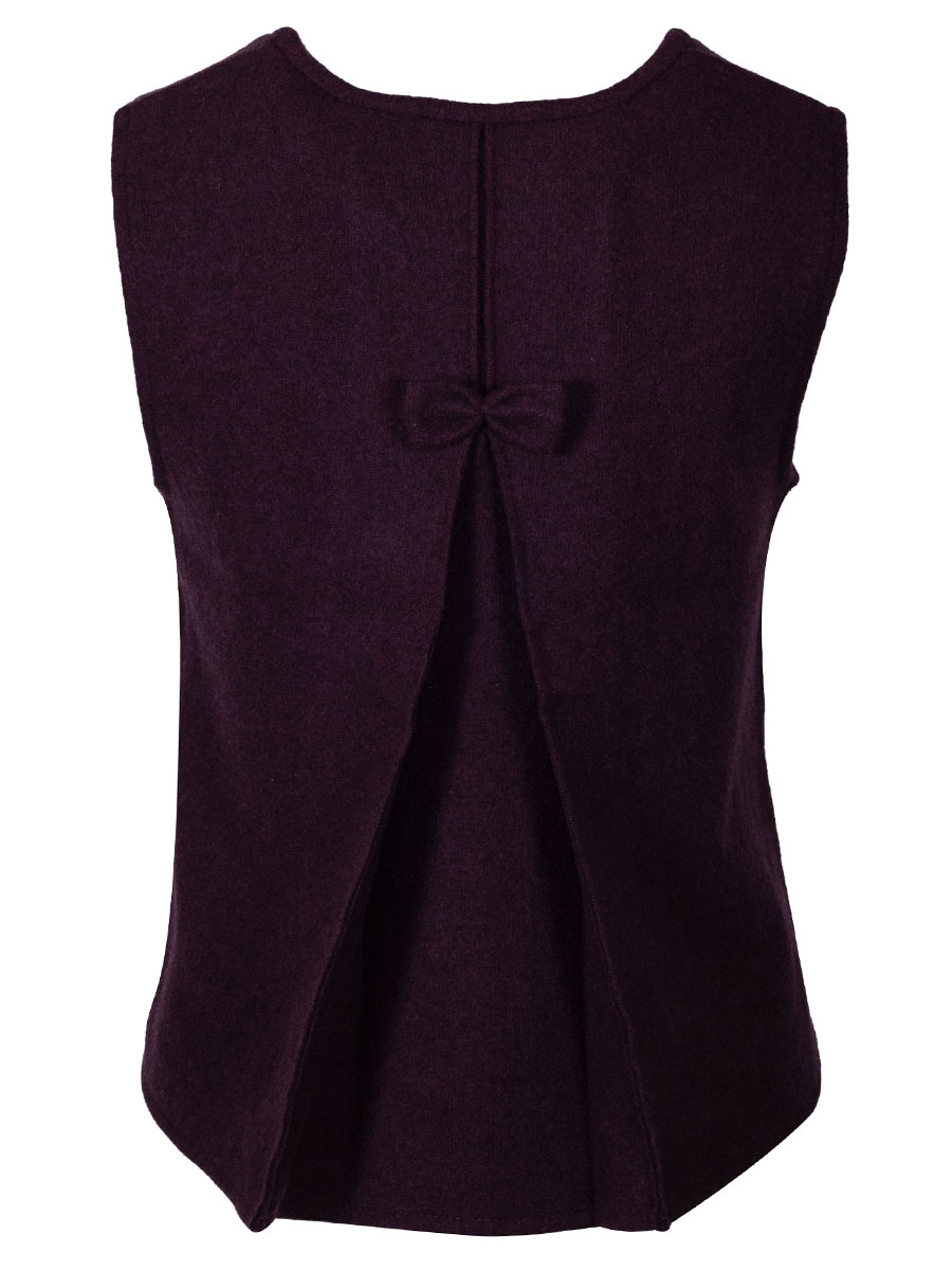 Boos Strickpullunder aubergine, Rückenfalte, Schleife #2