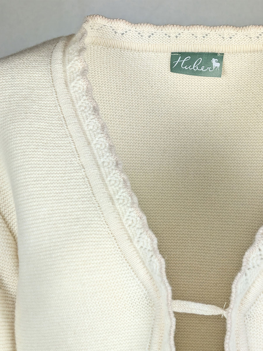 Huber Strick-Bolero Olga, creme, beige Einfassung #2