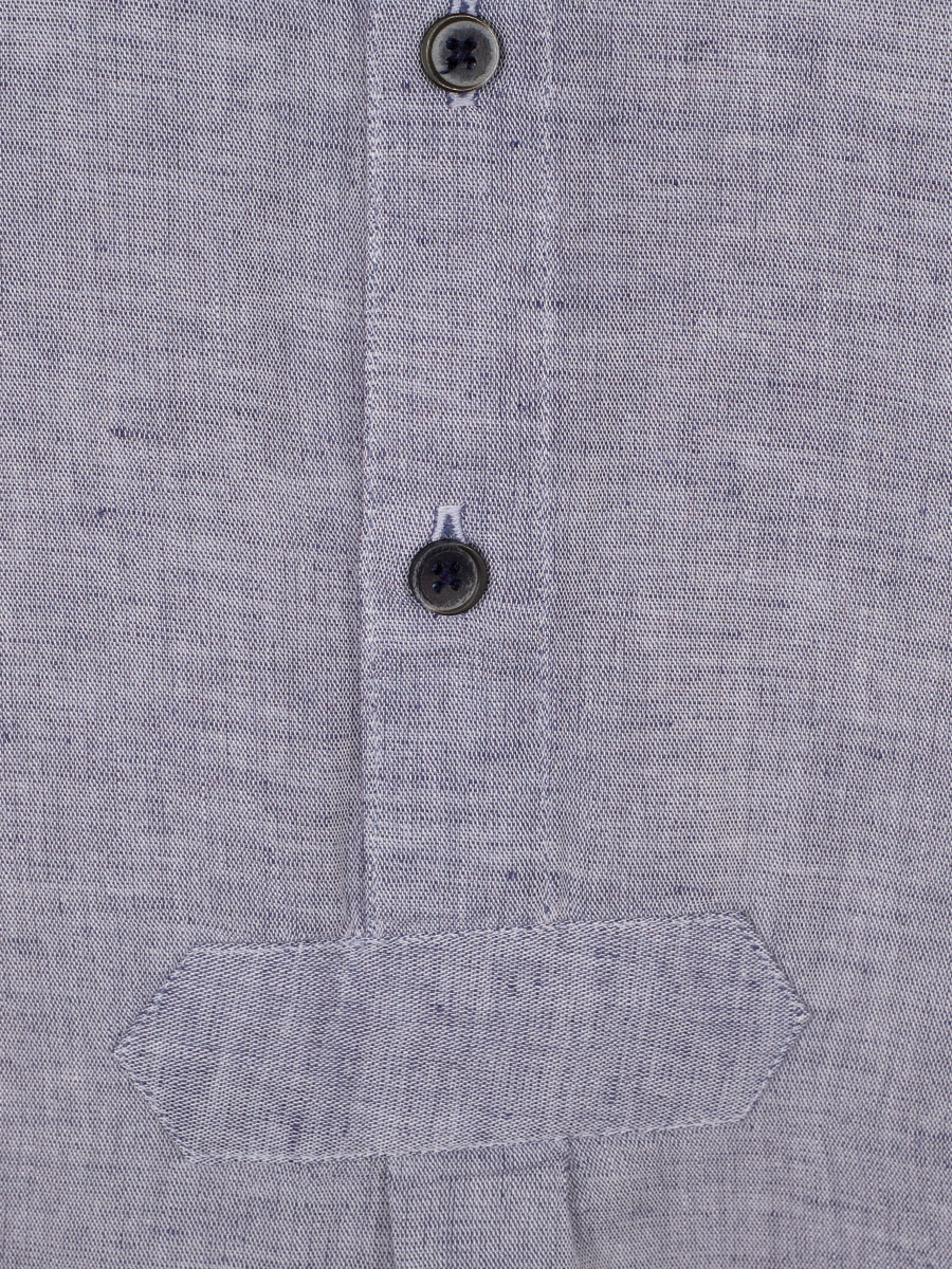 Hammerschmid Trachtenhemd, blau, Leinen-Mix, Pfoad, Stehkragen, Slim #4