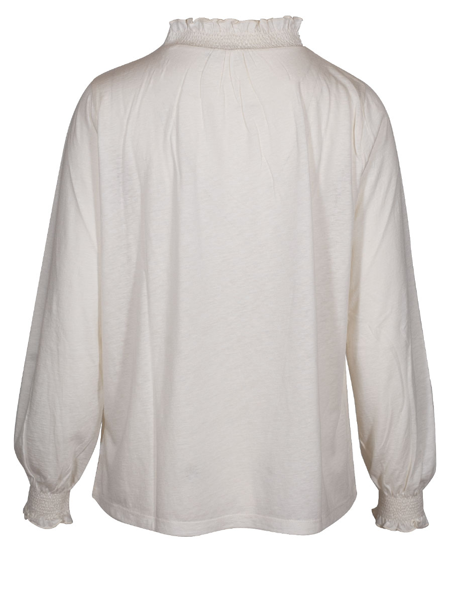 Die Rockmacherin Langarmshirt Selma, natur, Rüschenkragen #3