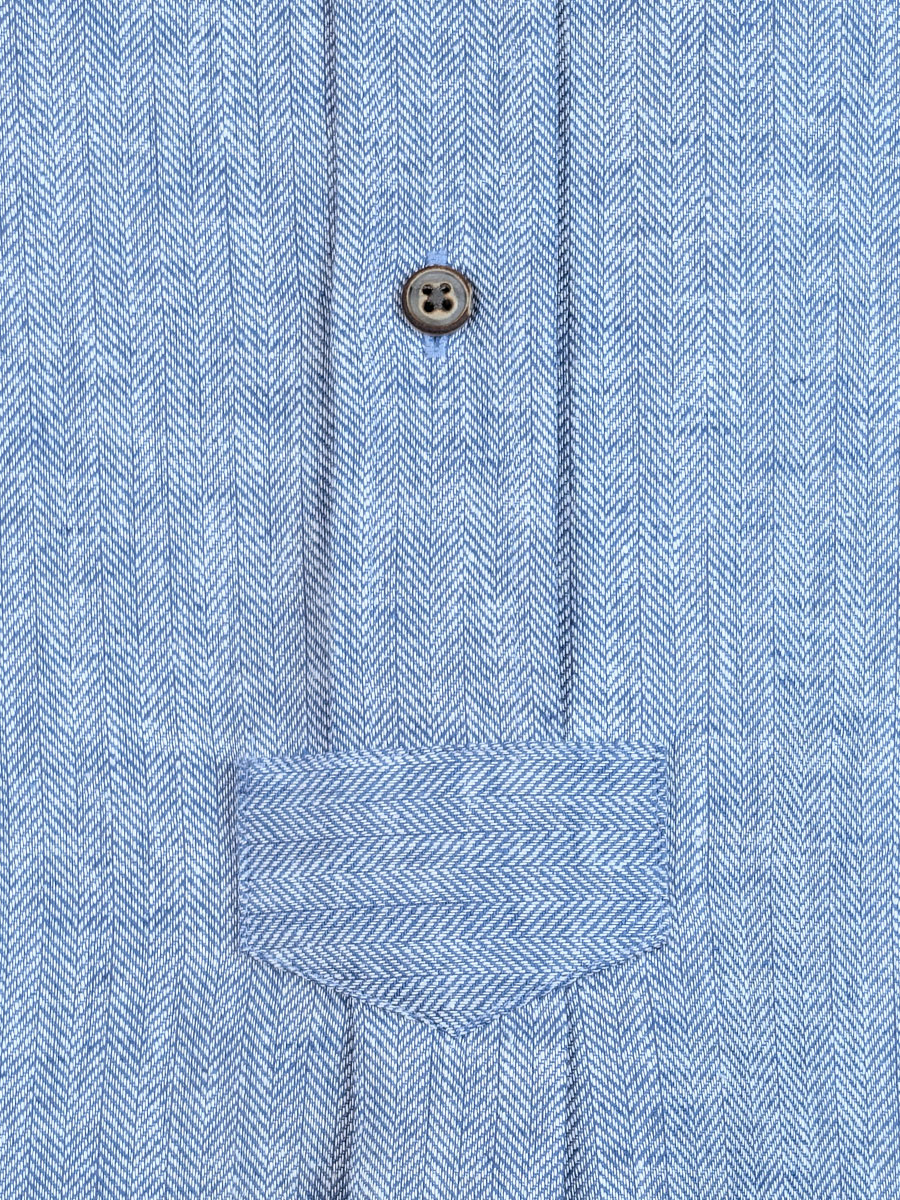 Waldorff Trachtenhemd blau, Pfoad, Liegekragen #4