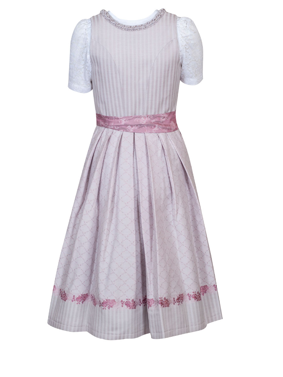 Wenger Fest-Dirndl Bibi, ecru-altrose, Rosenmuster, 70lg #3