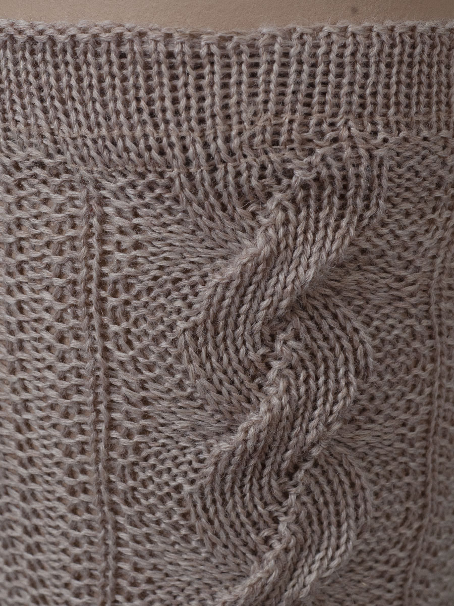 Lusana Kniestrumpf beige Handzopf, perfekte Passform #3