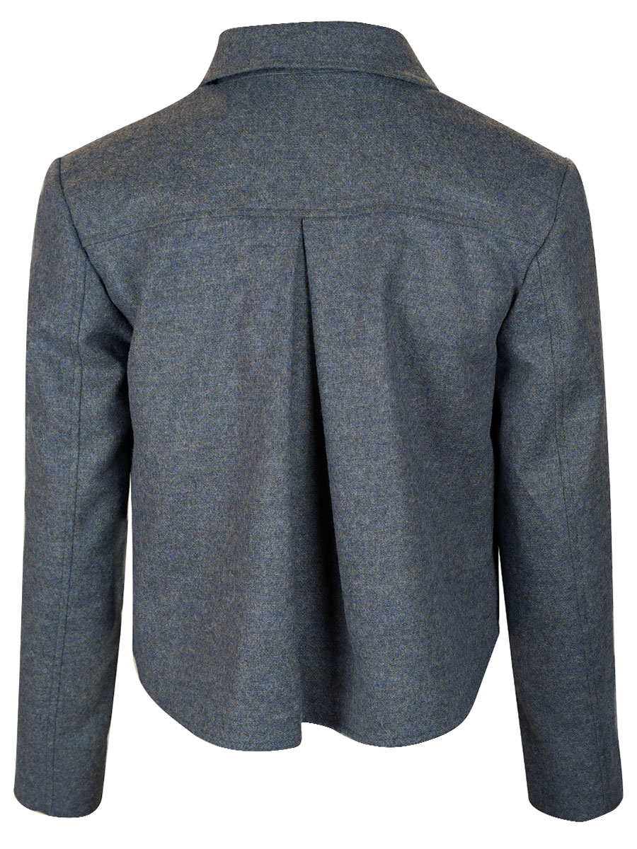 Huber Walkjacke Nikka, blaugrau, große Knöpfe #3