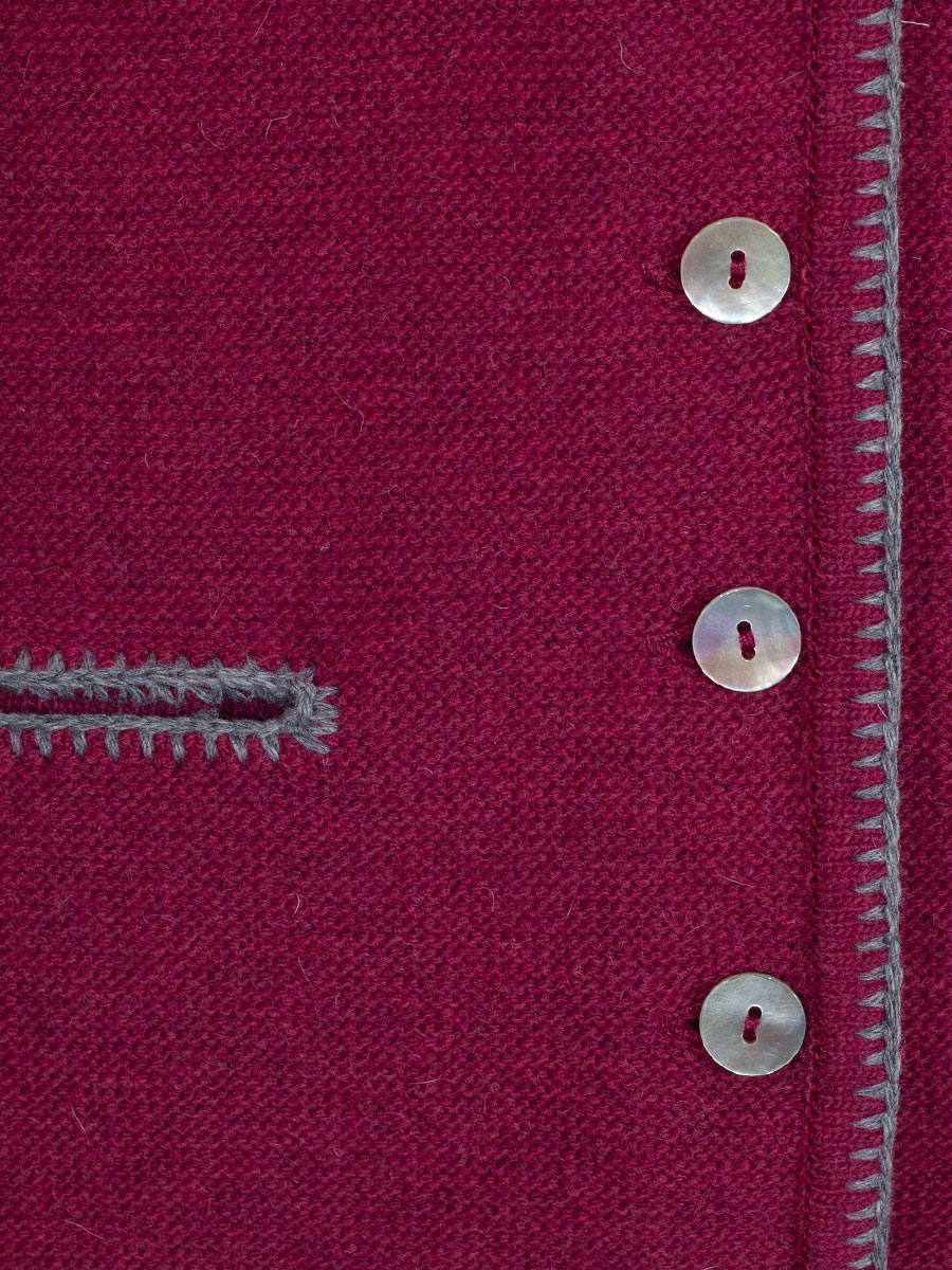 Huber Strickweste Freyi, beere, graue Einfassung #4