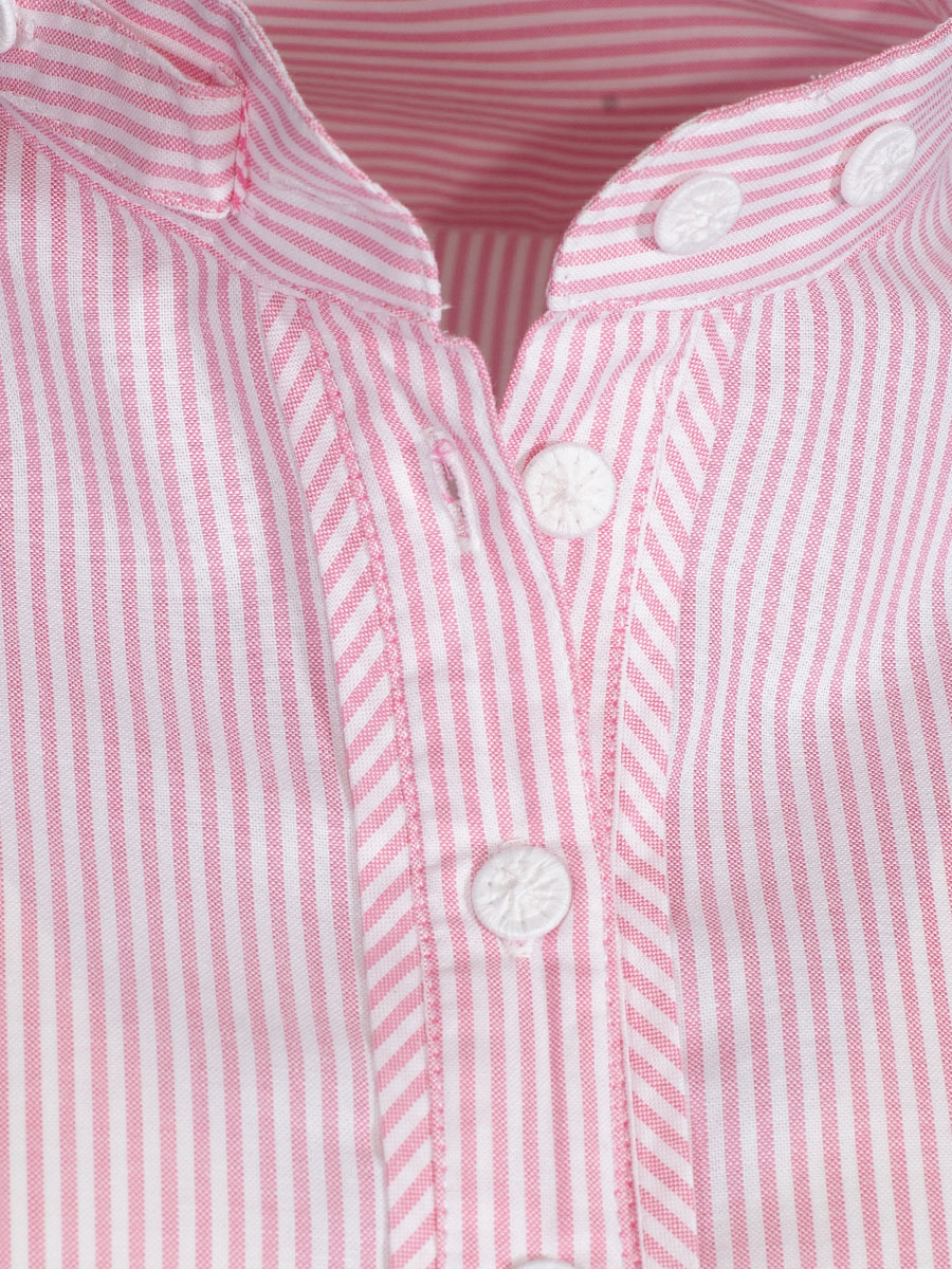 Wallmann Damenbluse, rosa gestreift, Pfoad, Langarm, Stehkragen #3