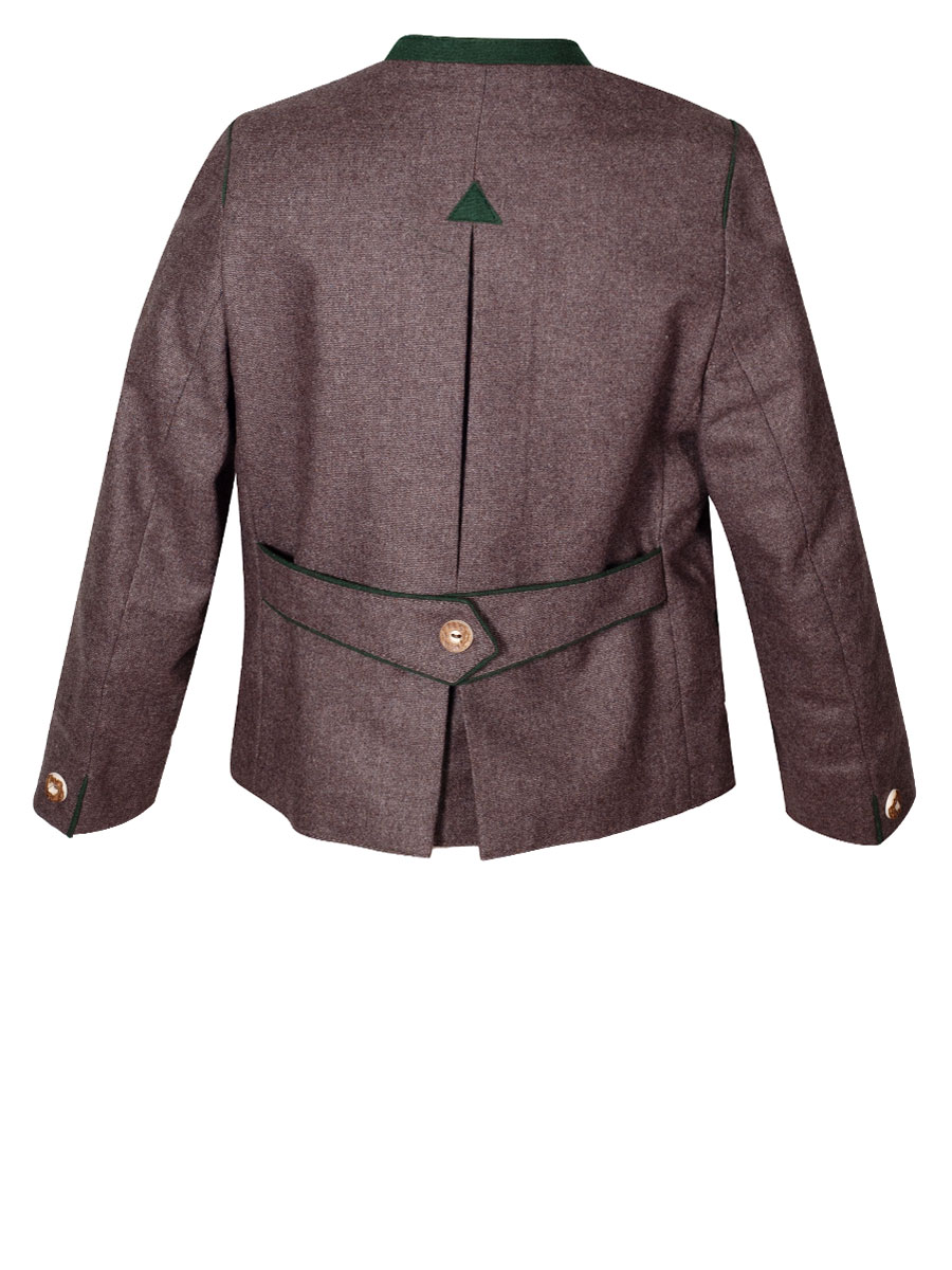 Kinder Lodenjanker Burschen, hellbraun, grünes Paspol #2