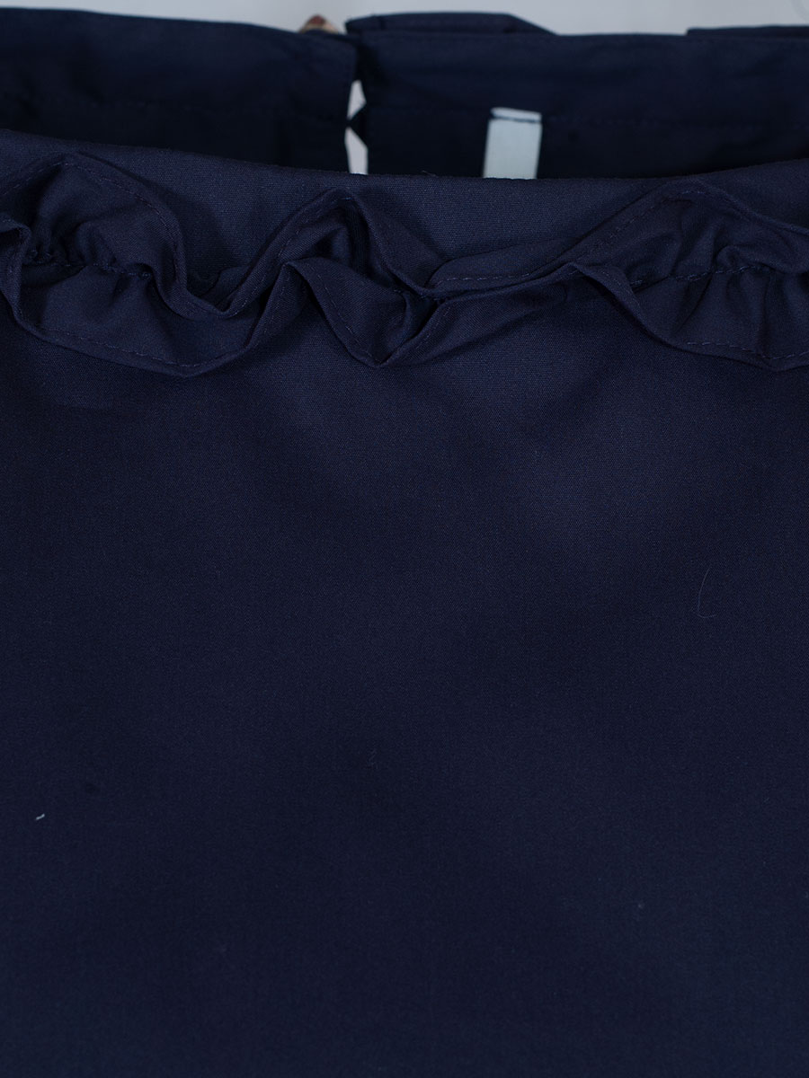Wallmann Bluse dunkelblau, Rüschenkragen, 3/4-Arm, Rückenfalte #5