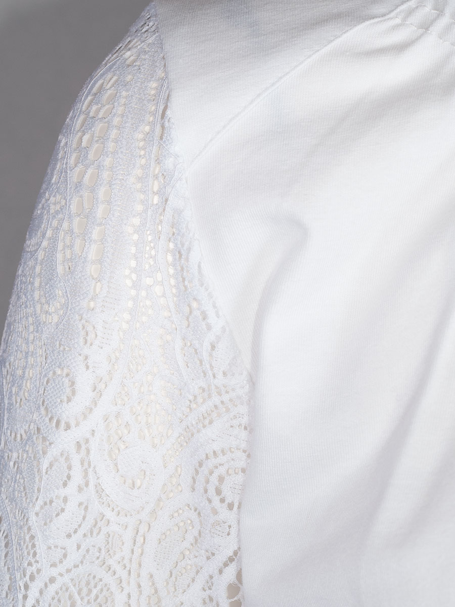 Anna Shirtbluse, Langarm, Spitzenärmel, weiß #4