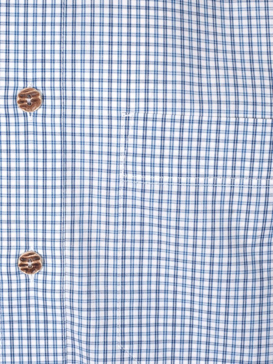 Arzberger Herrenhemd, blau, kariert, Liegekragen, durchgeknöpft, Slim #4