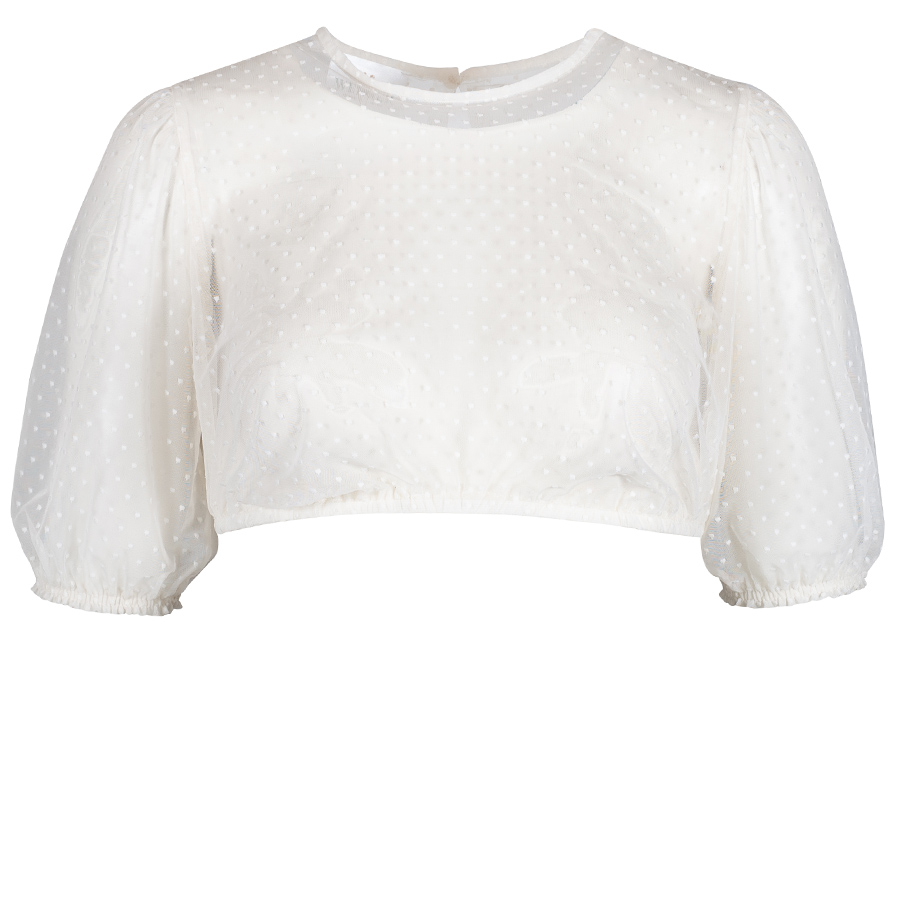 Wenger Dirndlbluse Katlin, creme, Puffarm, Tüll #1