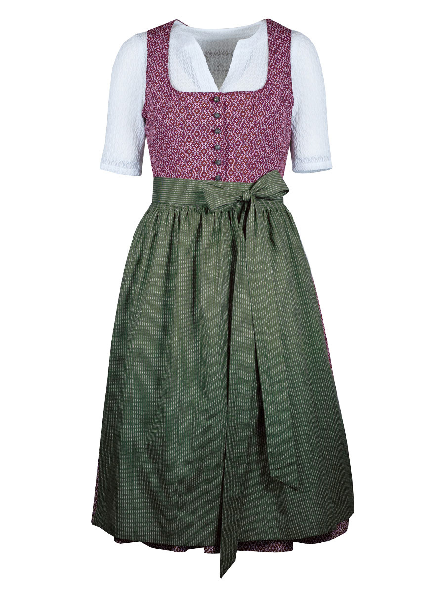 Hammerschmid Dirndl Braunsee, weinrot, oliv, 80lg #1