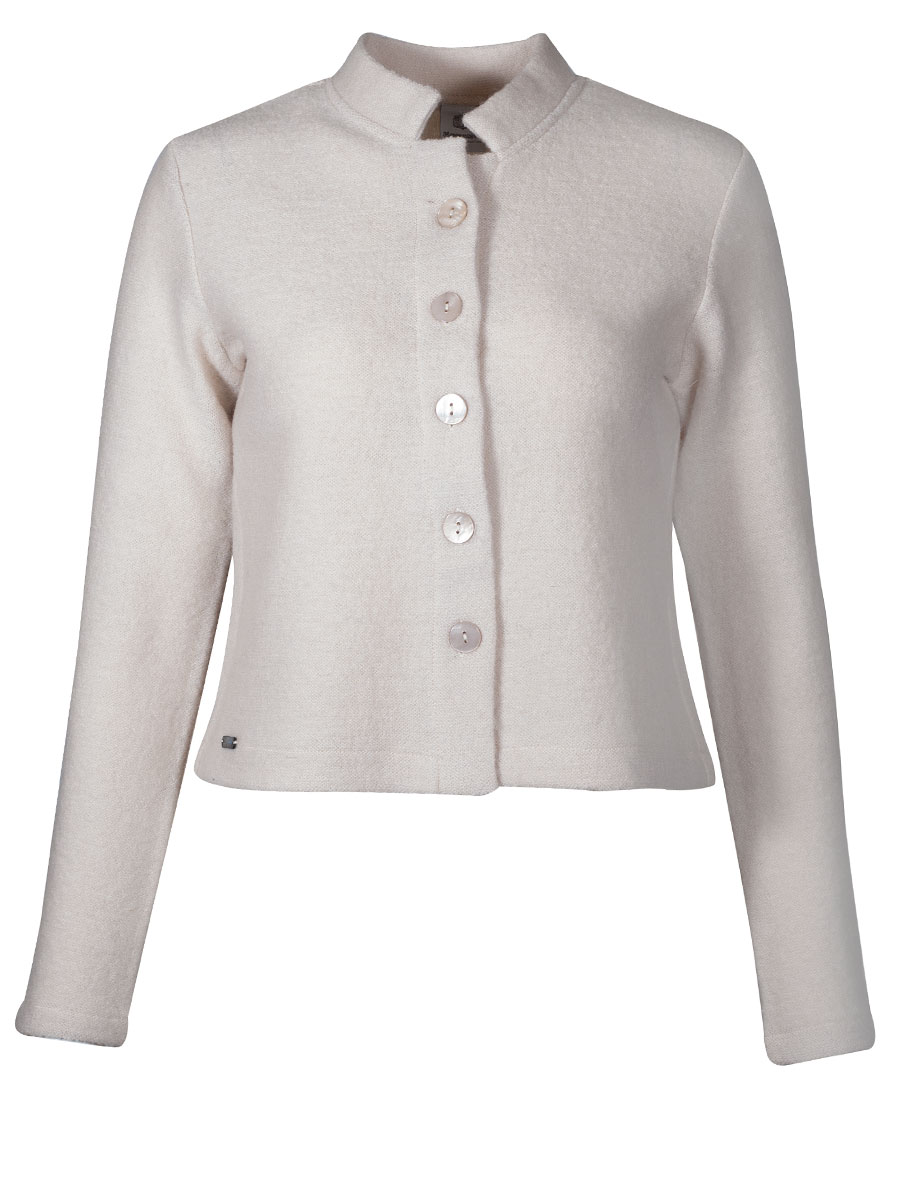 Hammerschmid Walkjacke Gerlos, wollweiß, Stehkragen #1