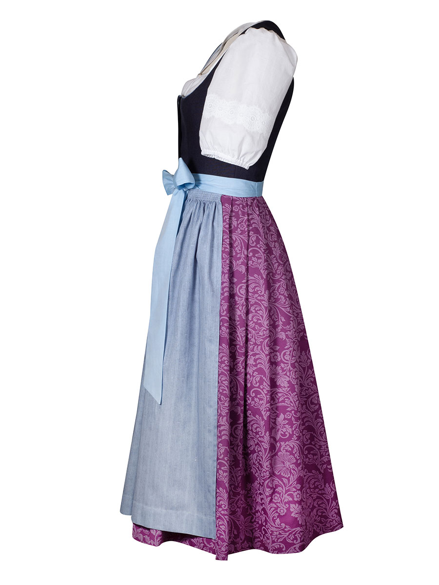 hausg'macht Dirndl Pillersee, blau, beere, 80lg #2