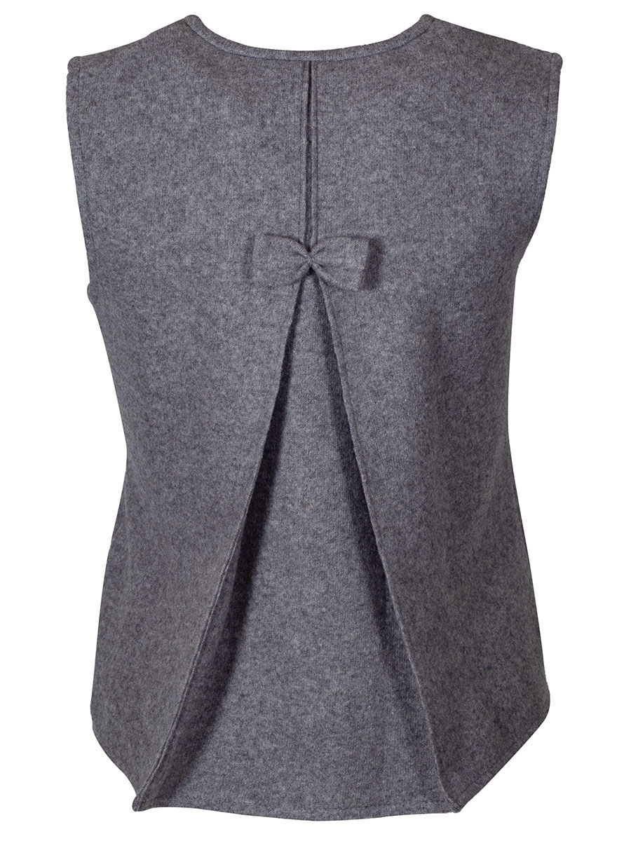 Boos Strickweste grau, Rückefalte mit Schleife #2