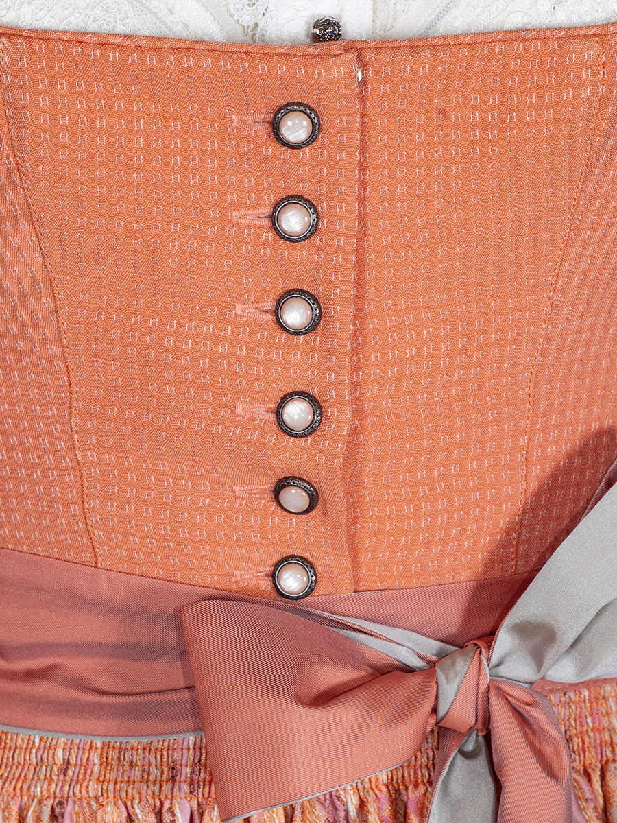hausg'macht Pillersee Baumwolldirndl, orange-grau, 80lg #6