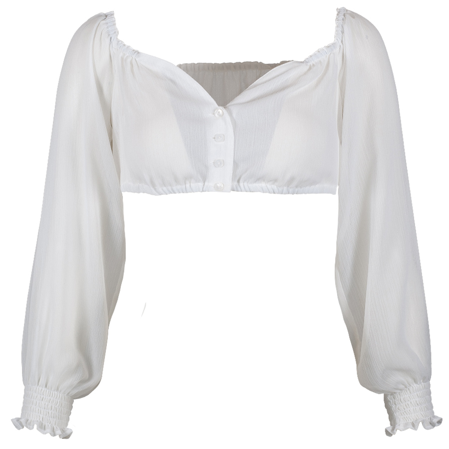 Wenger Dirndlbluse Ria, schulterfrei, ecru #1