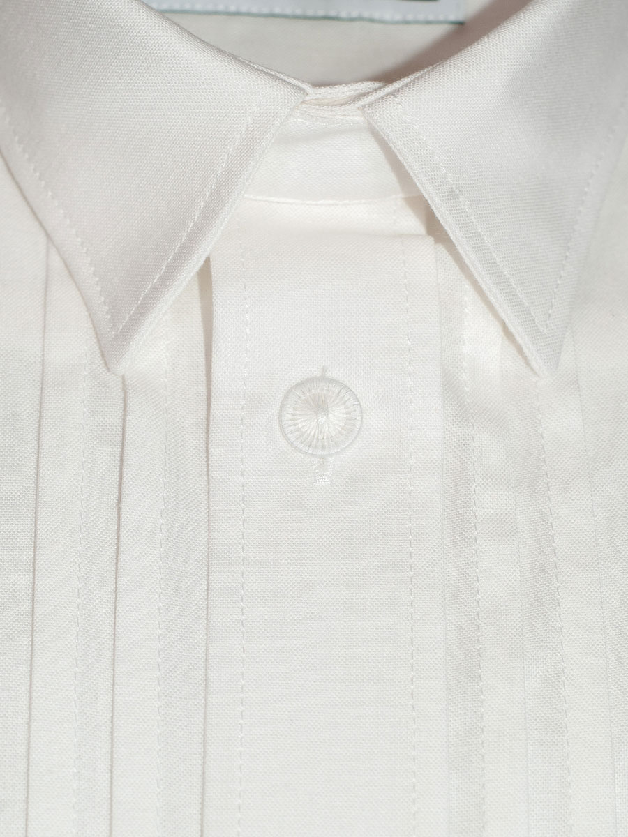 Waldorff Kinderhemd weiß, festlich, Liegekragen, Pfoad #2