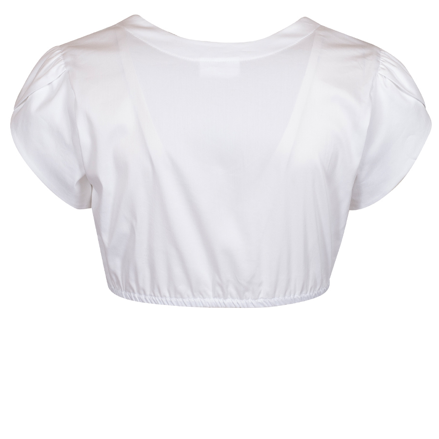 Waldorff Dirndlbluse weiß, V-Ausschnitt, Kurzarm, Wickeloptik #2