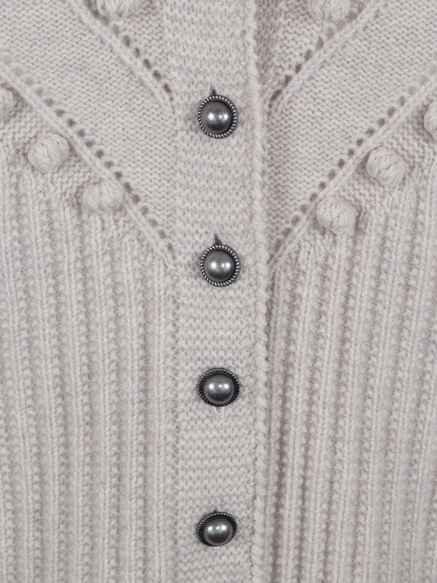 fei scho schee Strickjacke beige, Noppenmuster #6