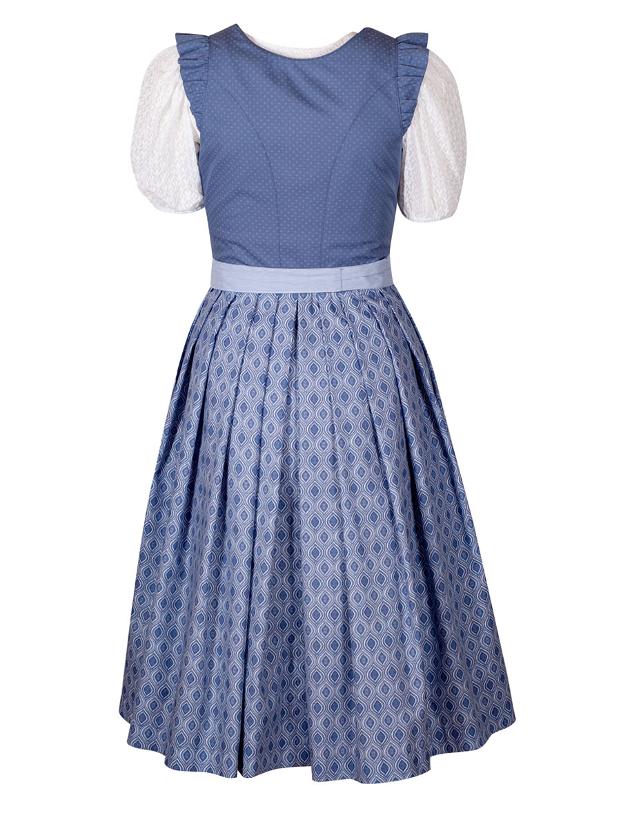 Hammerschmid Dirndl Ledrosee, mittelblau, Flügelarme, 70lg #4