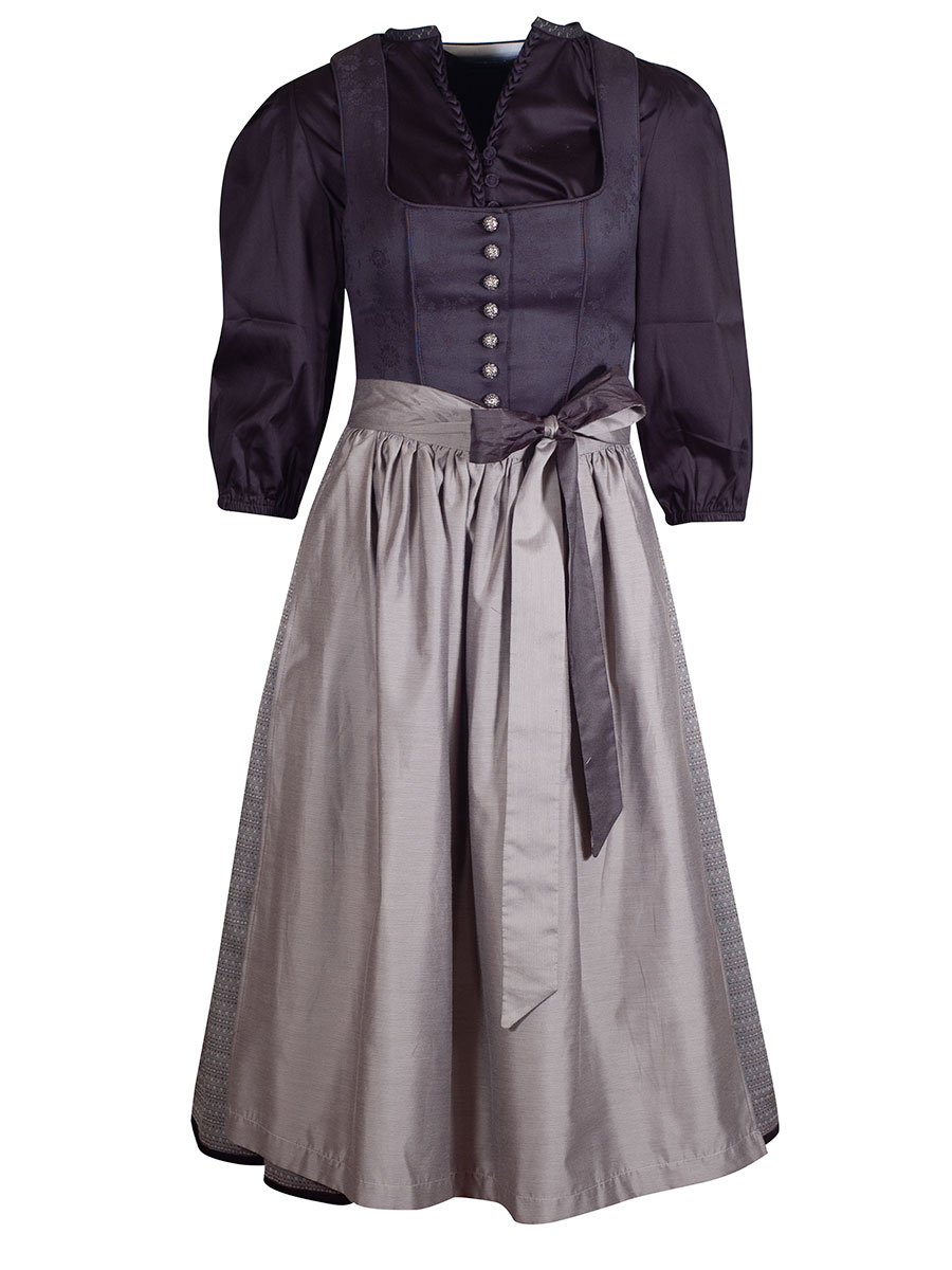 Anno Domini Dirndl Judith, schwarz, Wendeschürze, Jacquardmuster, 80lg #1