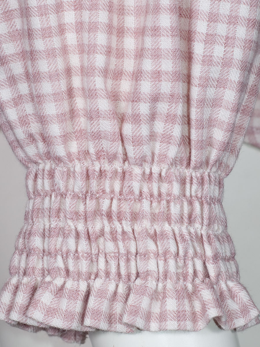 Berwin & Wolff Flanellbluse rosa kariert, weite Arme, Rüschen #4