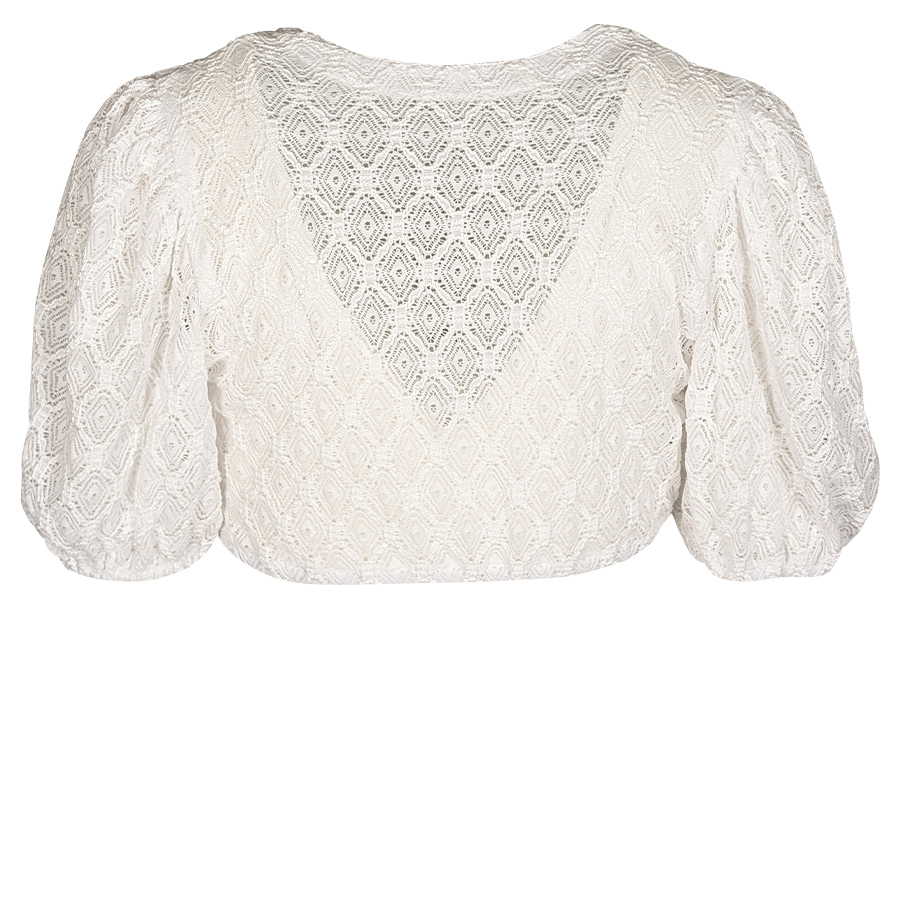 Waldorff Dirndlbluse, Spitze, Puffärmel, weiß #3