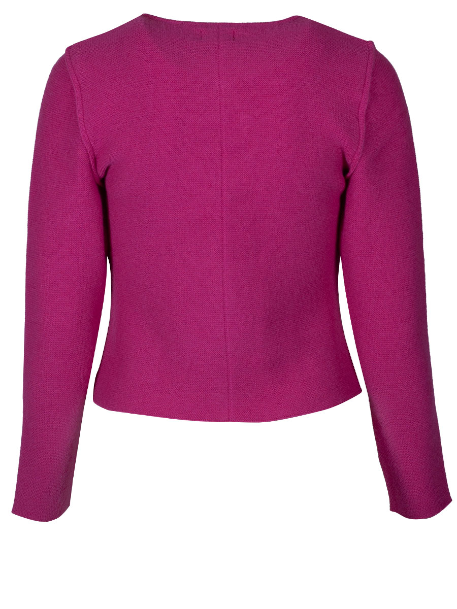 Heidi Strickjacke, pink, Perlmuttknöpfe, glatt gestrickt, fein #2