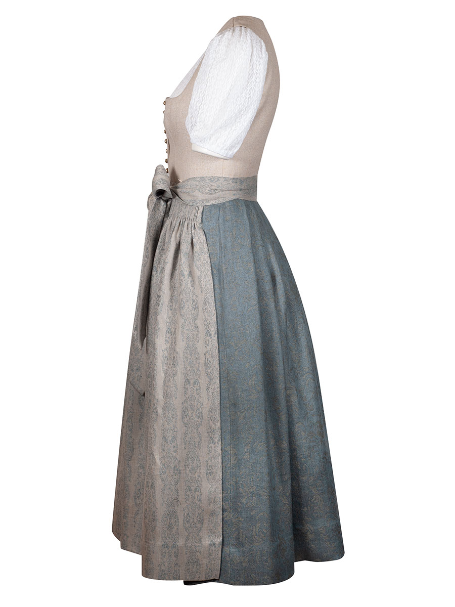 Gottseidank Leinendirndl Monika, perlmutt-cloudblue, hochwertig, festlich, 80cm #2