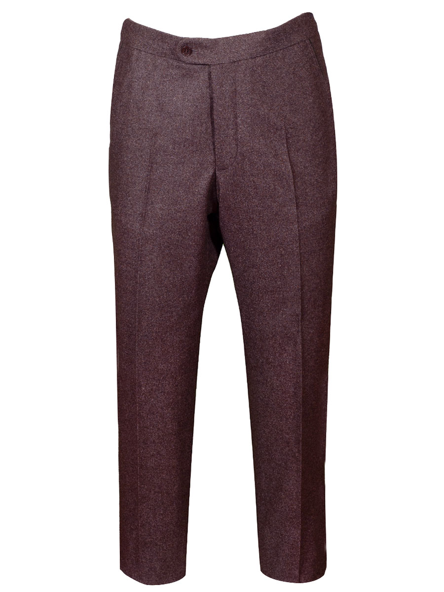 Viererspitz Lodenhose Jakob, braun, seitlich grünes Paspol #1